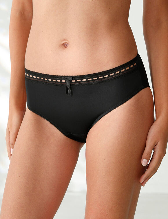 Culotte forme midi taille haute microfibre et ceinture dentelle - lot de 3 (neutre) Culotte forme midi taille haute microfibre et ceinture dentelle - lot de 3 (neutre)